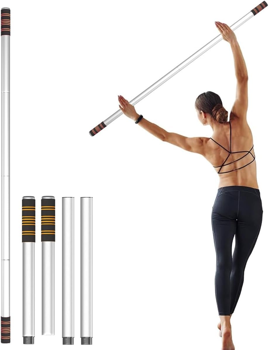 Queension 5ft Yoga Stick Adjustable Stretching Bar for Mobility & Balance