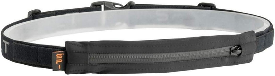 SPIbelt Performance Running Belt for Adults, Expandable Pocket, Energy Gel Loops, Adjustable Waist, No Bounce, Black with Black Zipper