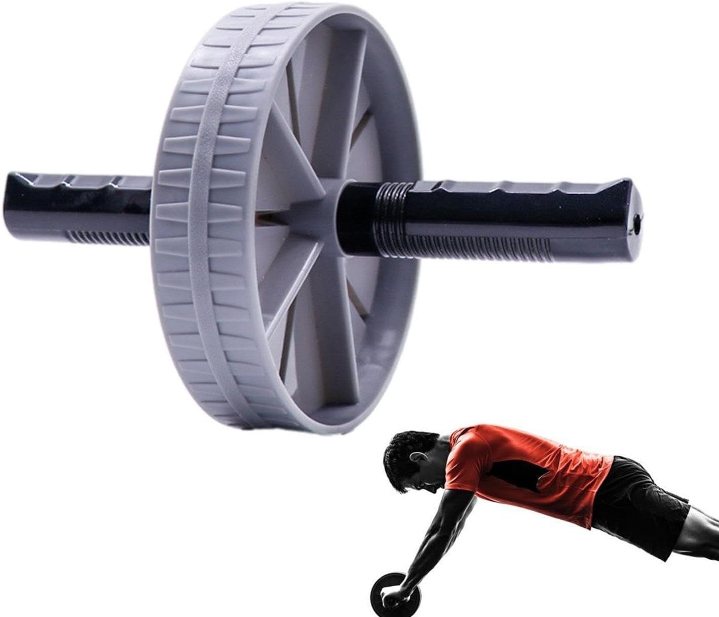Ab Exercise Wheel Roller – Abdominal Roller Wheel, Workout Training Equipment | Portable Abdominal Exercise Roller Wheel With Handles, Gym Body Fitness & Strength, Achieve Toned Core Muscles