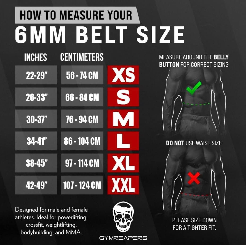 Gymreapers Weightlifting Belt 6MM Genuine Leather – Double Prong Power Belt Heavy Duty 4-Inch Wide – Strong, Stabilizing Back Support For Deadlifts, Squats Powerlifting