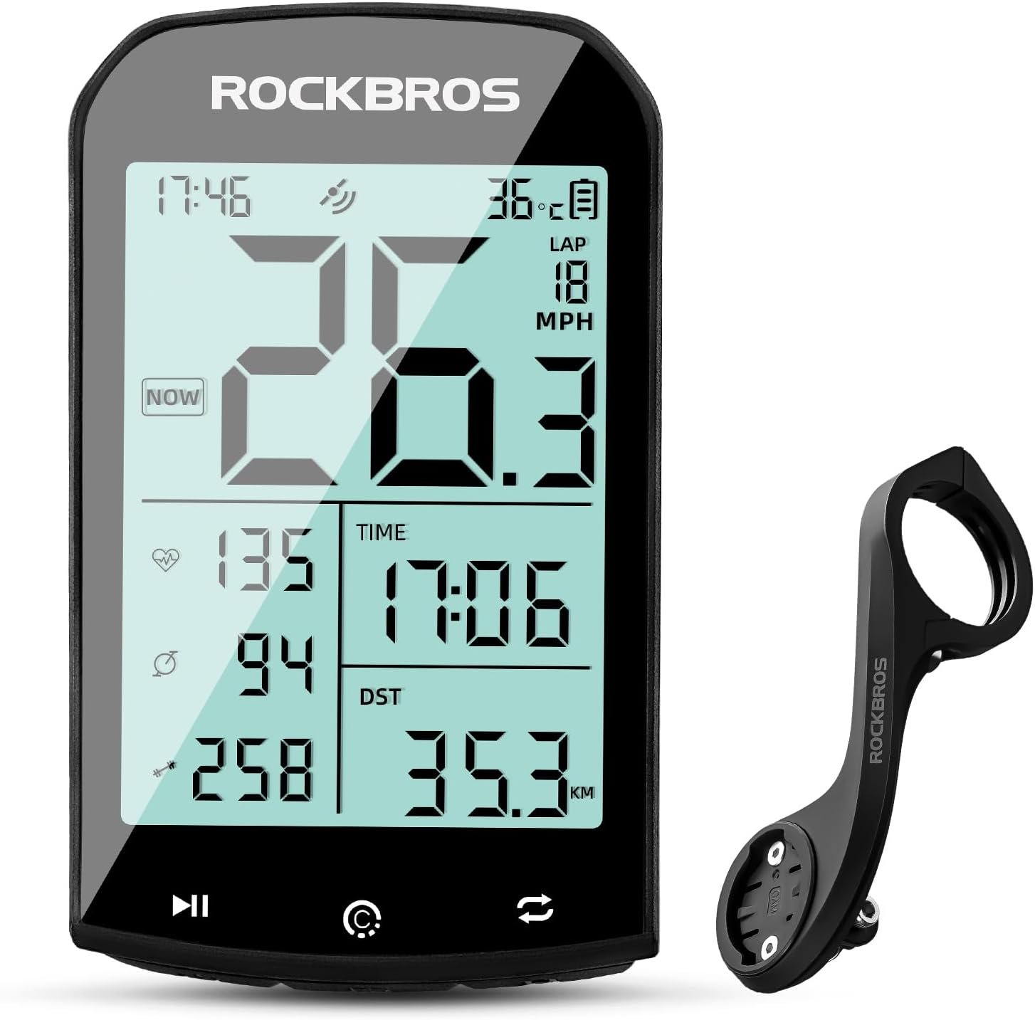 ROCKBROS Wireless Bike Computer Speed Cadence Sensor 2.9″ LCD