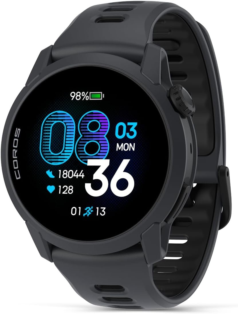 COROS PACE 4 Ultralight Sport GPS Watch (Black Silicone, Standard)