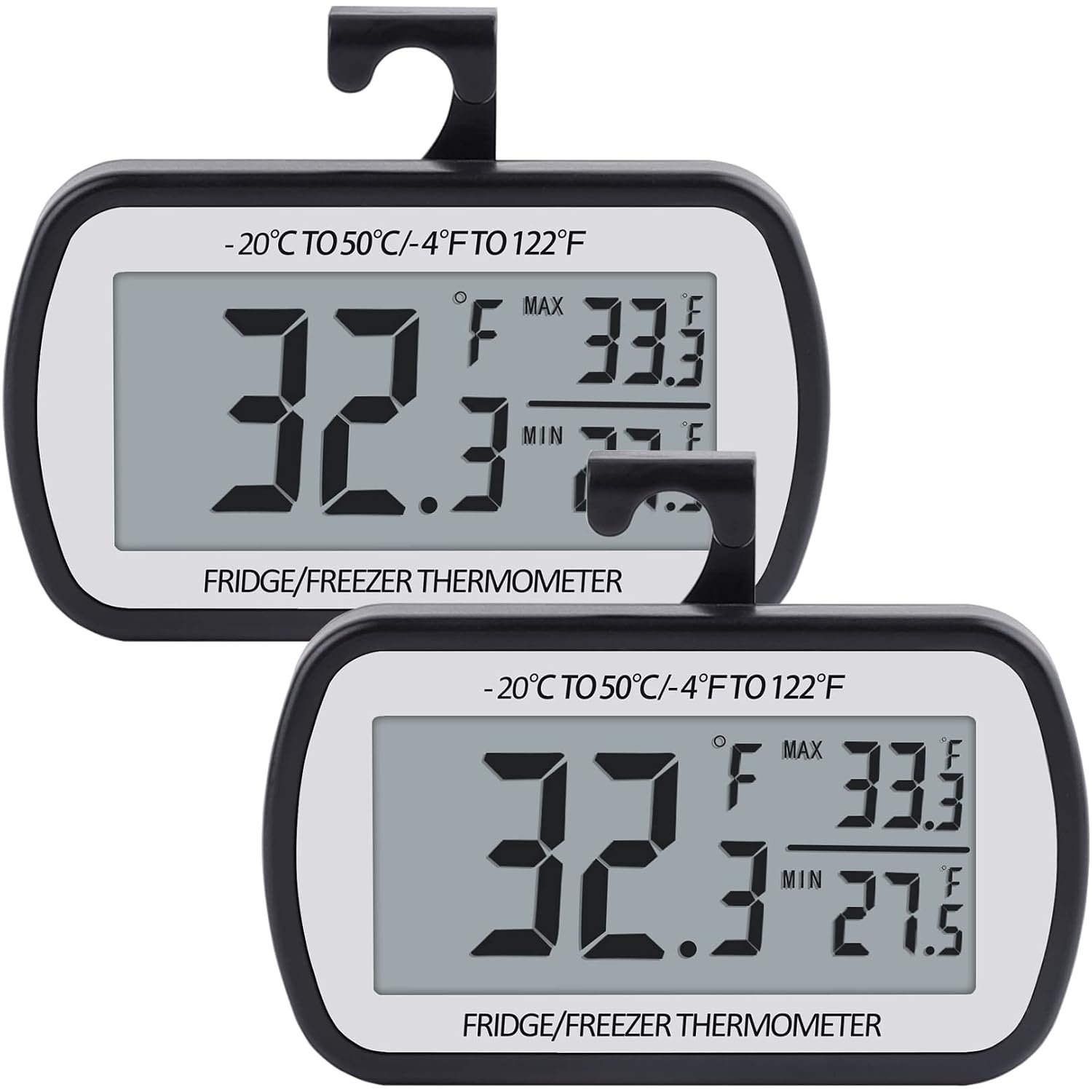 AEVETE Refrigerator Thermometer Digital Fridge Freezer Thermometer 2 Pack