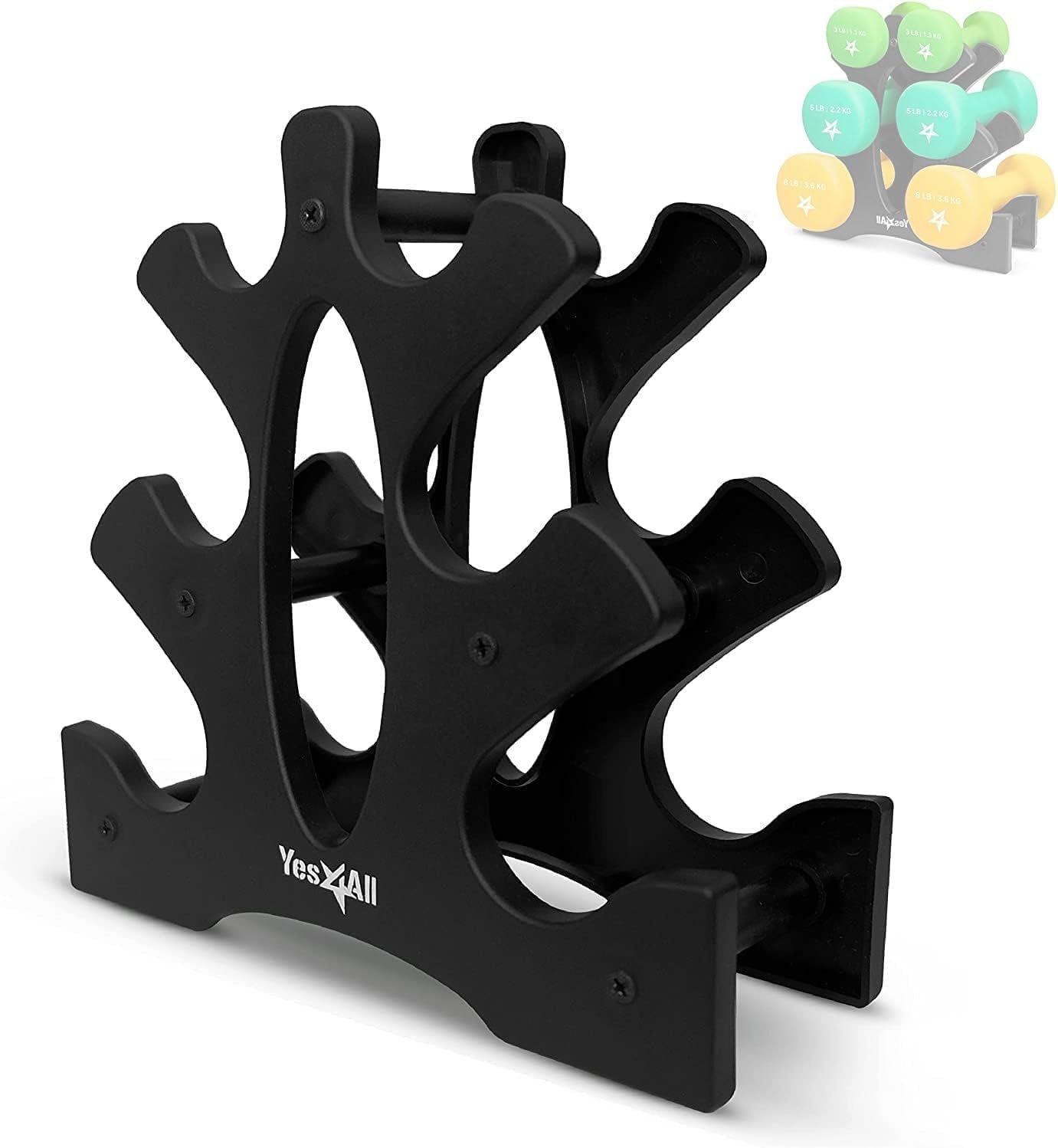 Yes4All Neoprene Dumbbells, Pairs and Sets with Rack for Home Workouts