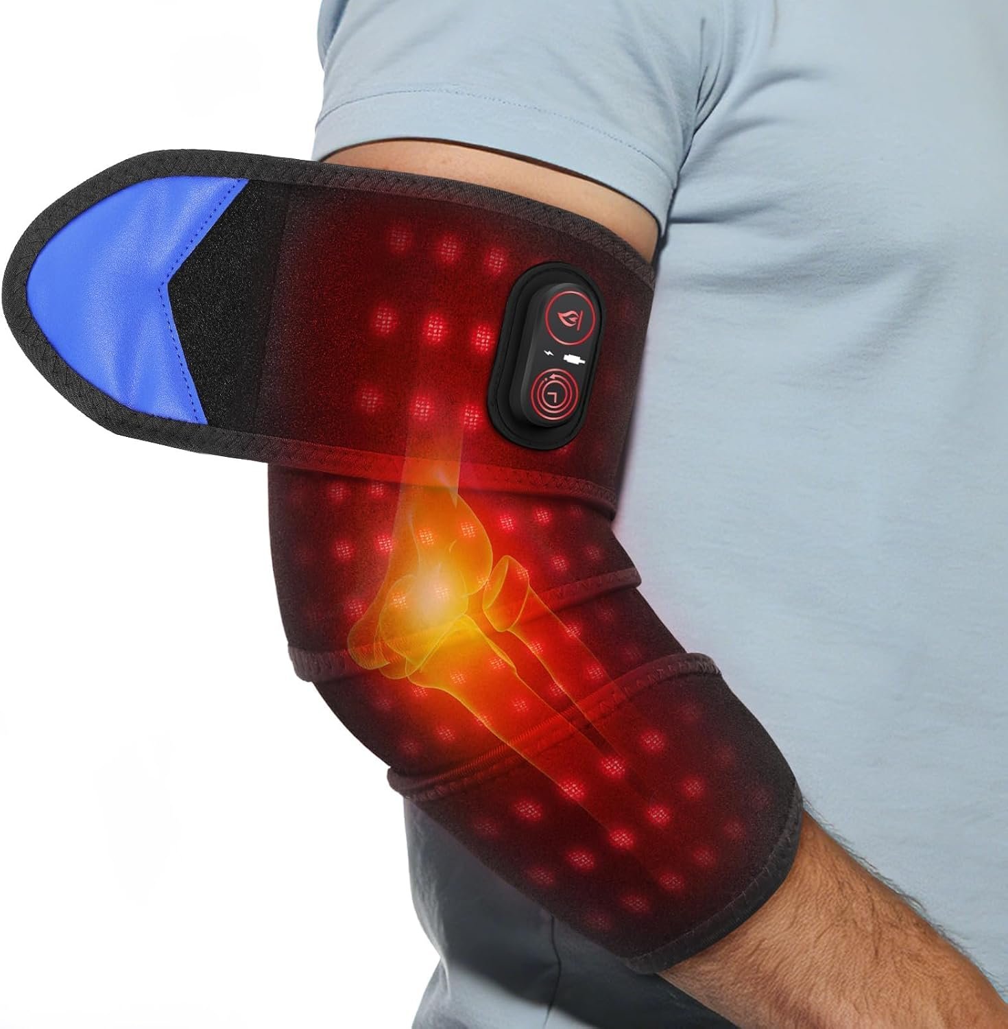 Cordless Heating Pad for Arm, Rechargeable Elbow Heating Pad, Fast Heating Arm Heating Pad Sleeve,Heated Arm Wrap with 3 Heat & Timing Settings
