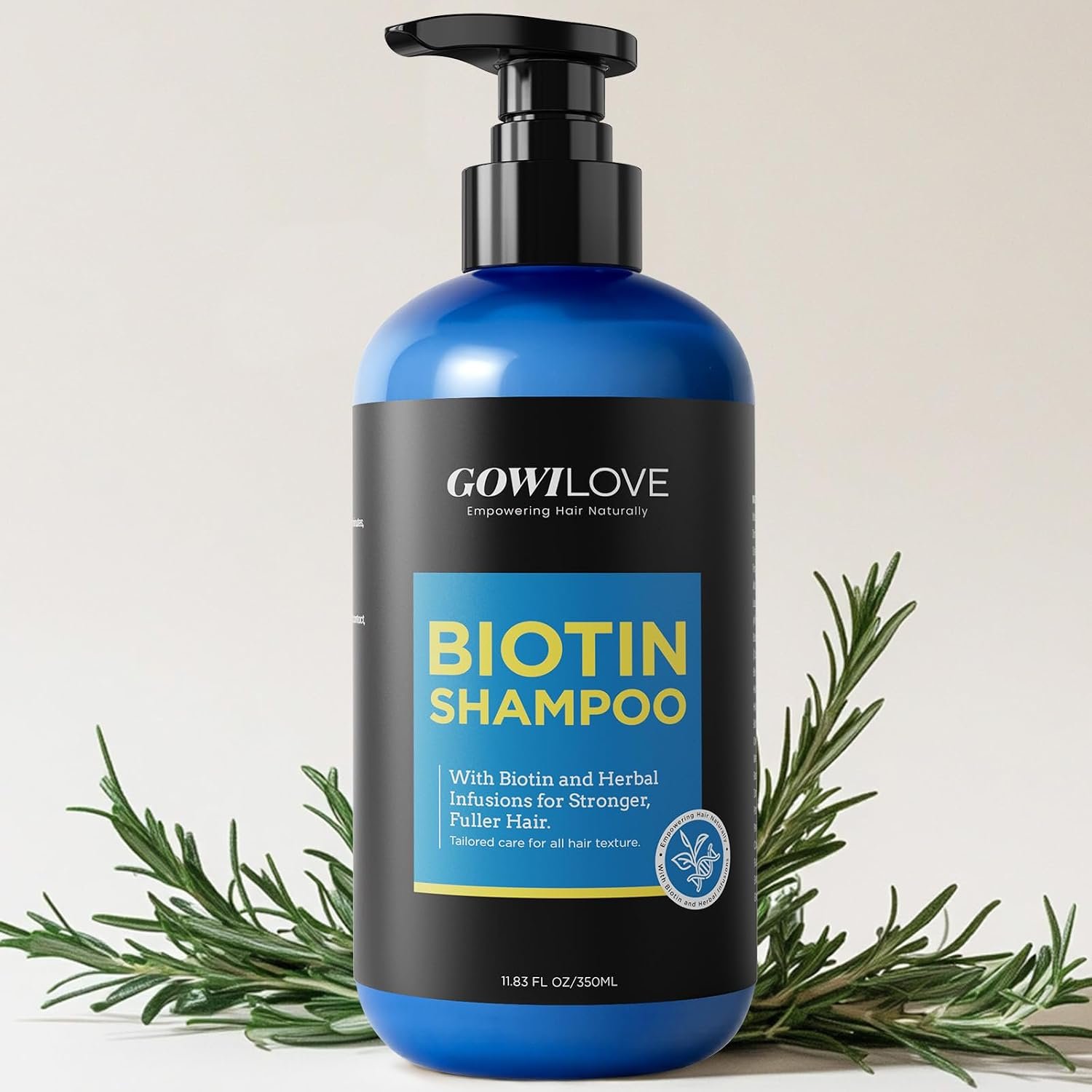 Biotin Shampoo for 3X Faster Hair Growth, 80% Less Hair Loss w/Thuja Extract, Deep Nourishing Hair Care w/Batana Noni Fruit Oil for Softer Shiner Hair,Dandruff Rosemary Shampoo for Men Women,11.83oz