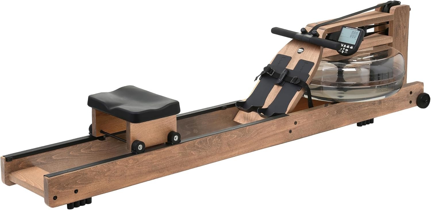 WaterRower Walnut Rowing Machine with S4 BLE Monitor | USA Made Water Rower | Original Handcrafted Erg Machine for Home Use & Gym | Best Warranty