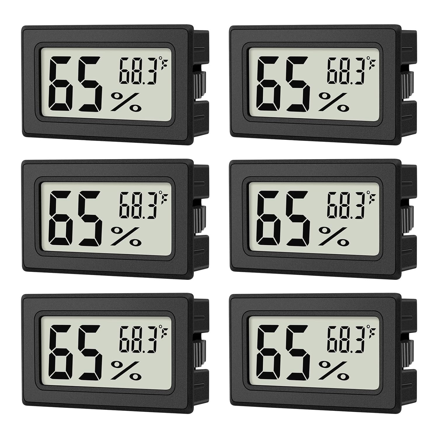 6-Pack Mini Hygrometer Indoor Humidity Meter Digital Thermometer