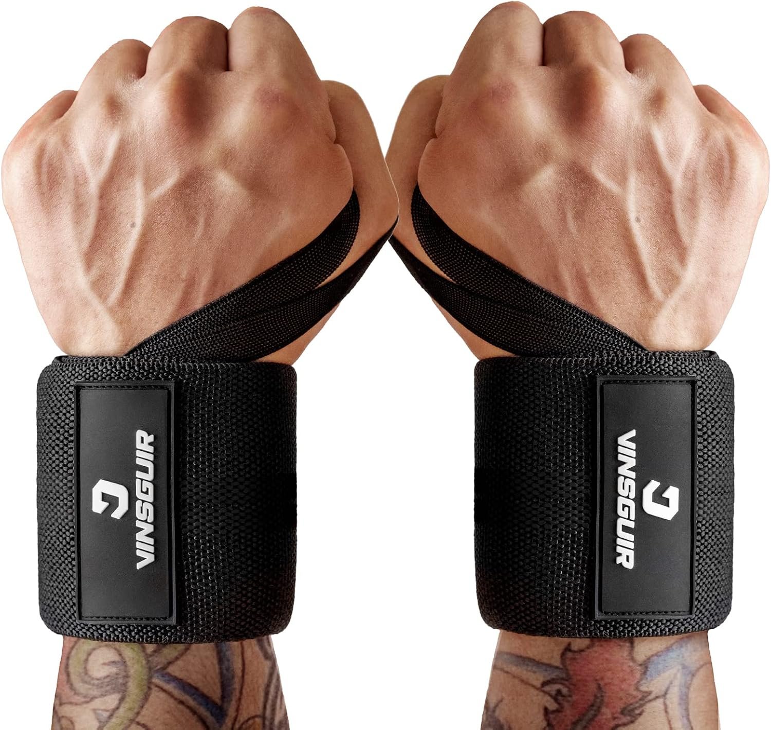 VINSGUIR Wrist Wraps for Weightlifting with Thumb Loop, Gym Wrist Support