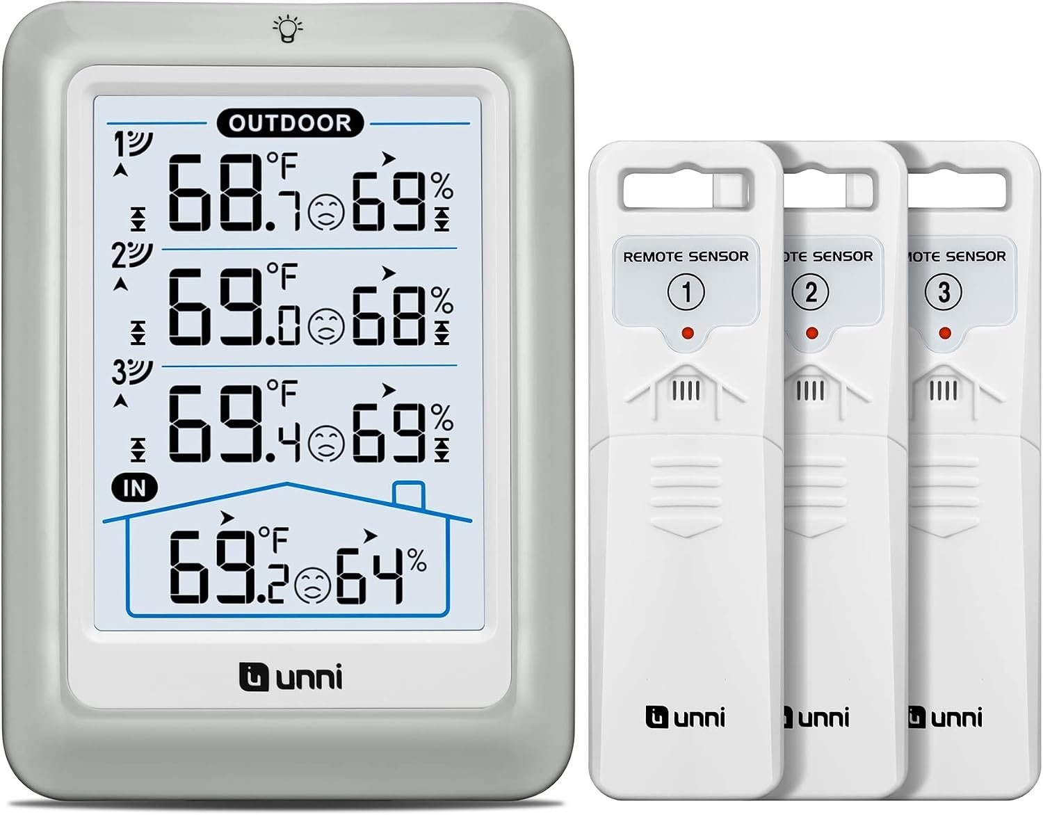 Indoor Outdoor Thermometer Wireless 4.5 Inch Display Digital Hygrometer