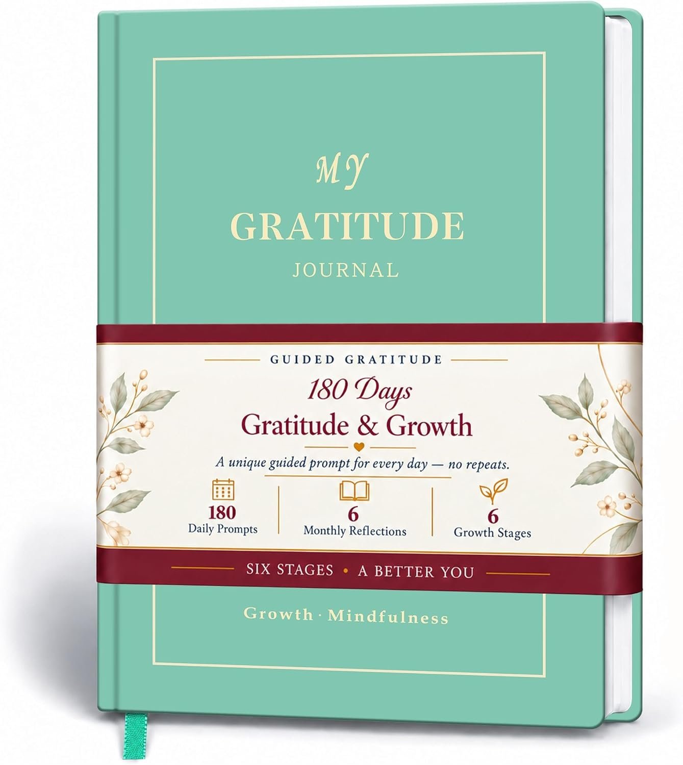 TREES Gratitude Journal, 180-Day Guided Prompts & Mindfulness, 5.8″ x 8.5″
