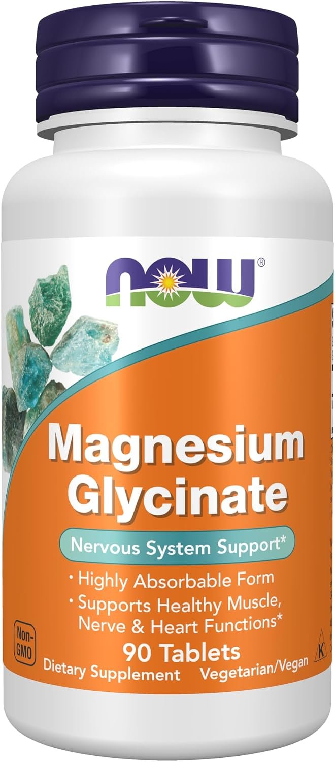 Now Supplements, Magnesium Glycinate, Highly Absorbable Form, 90 Tablets