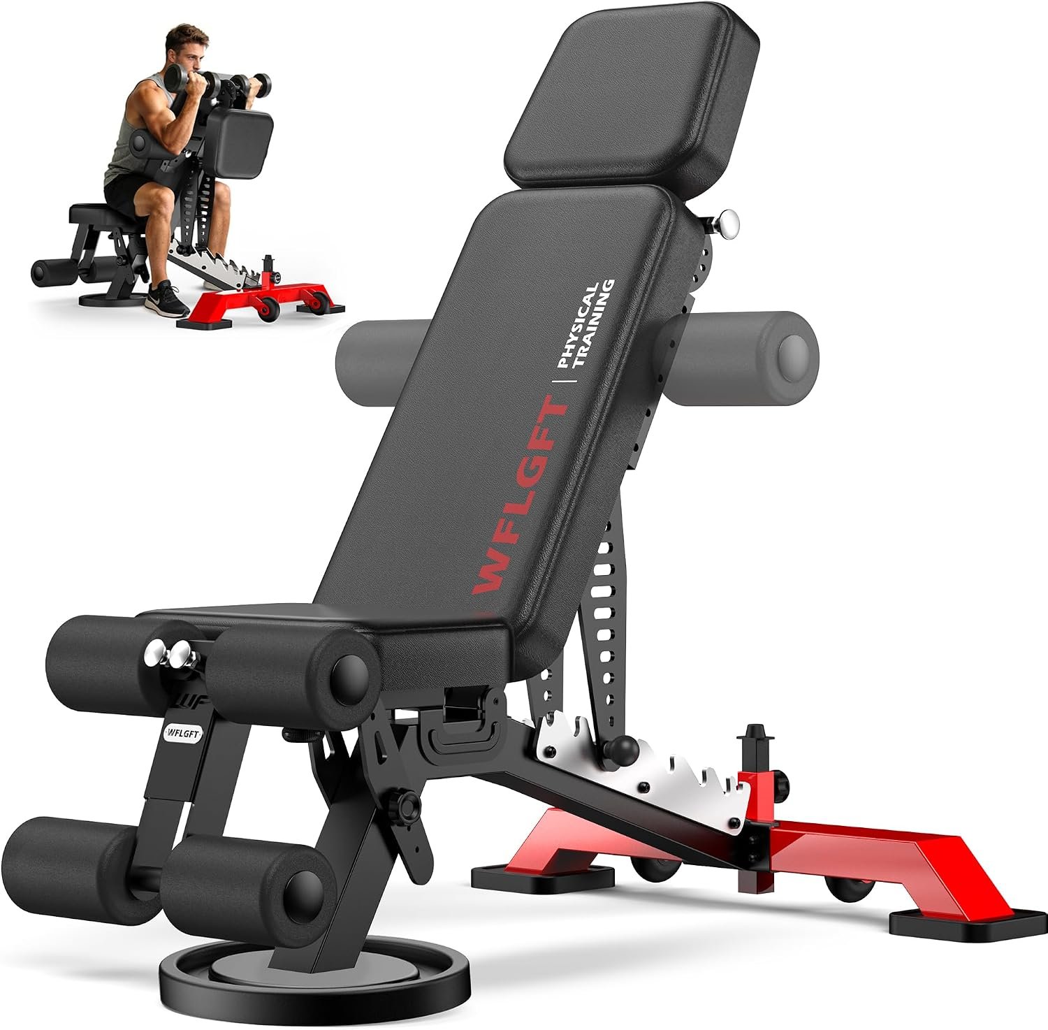 Commercial Adjustable Weight Bench, Heavy Duty 1800LBS