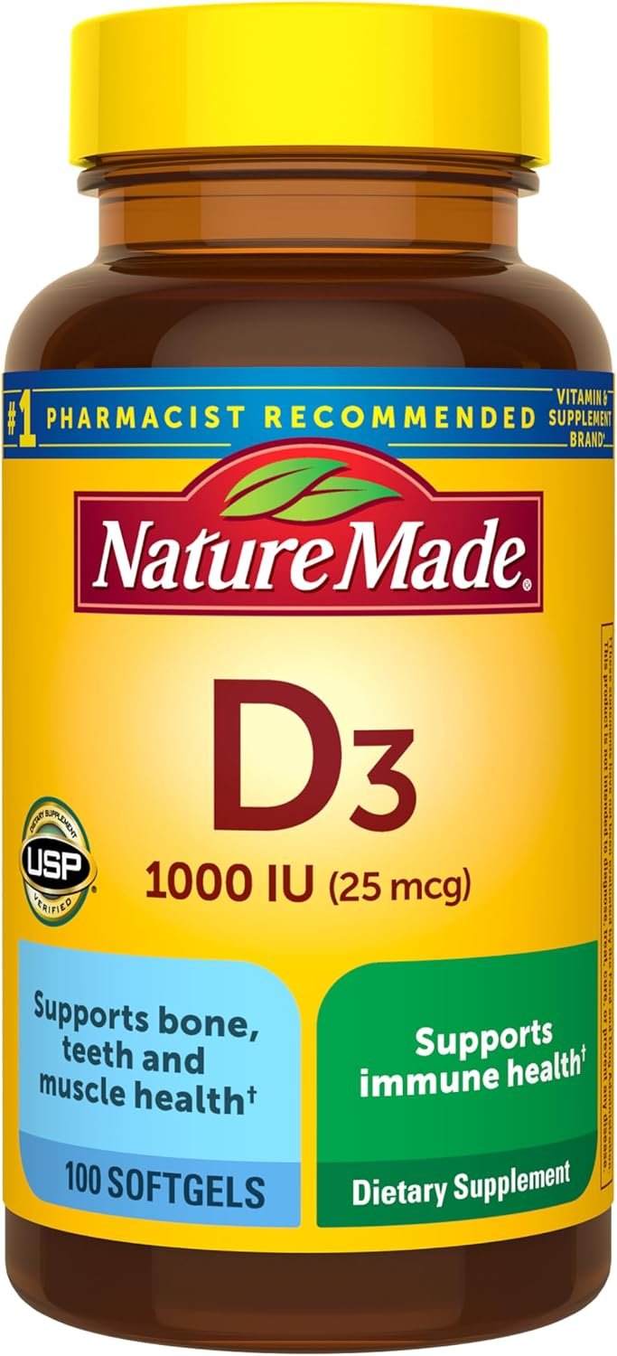 Nature Made Vitamin D3 1000 IU (25 mcg), 100 Vitamin D Softgels