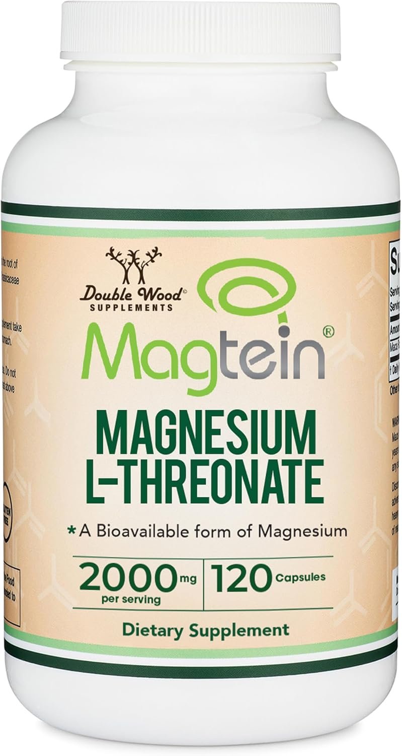 Magnesium L-Threonate, Magtein, Clinically Studied, 2000mg, 120 Capsules