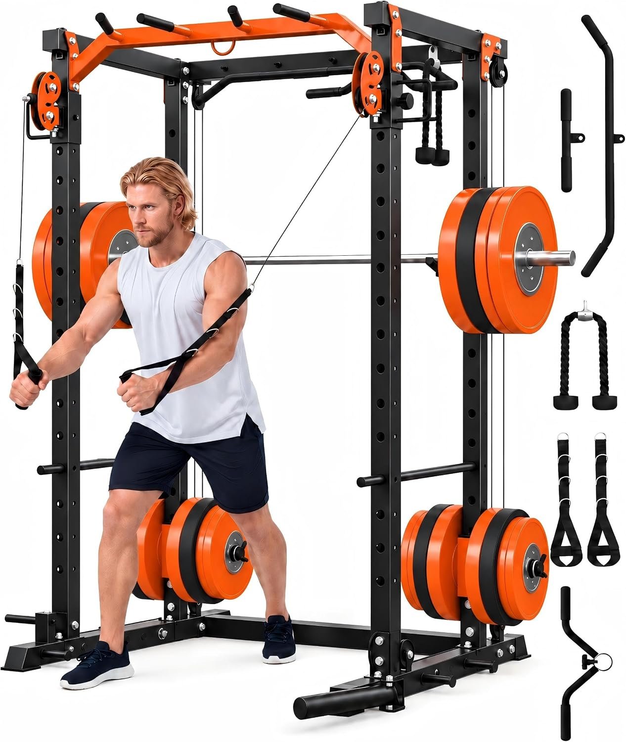 Power Cage with Cable Crossover and LAT Pulldown
