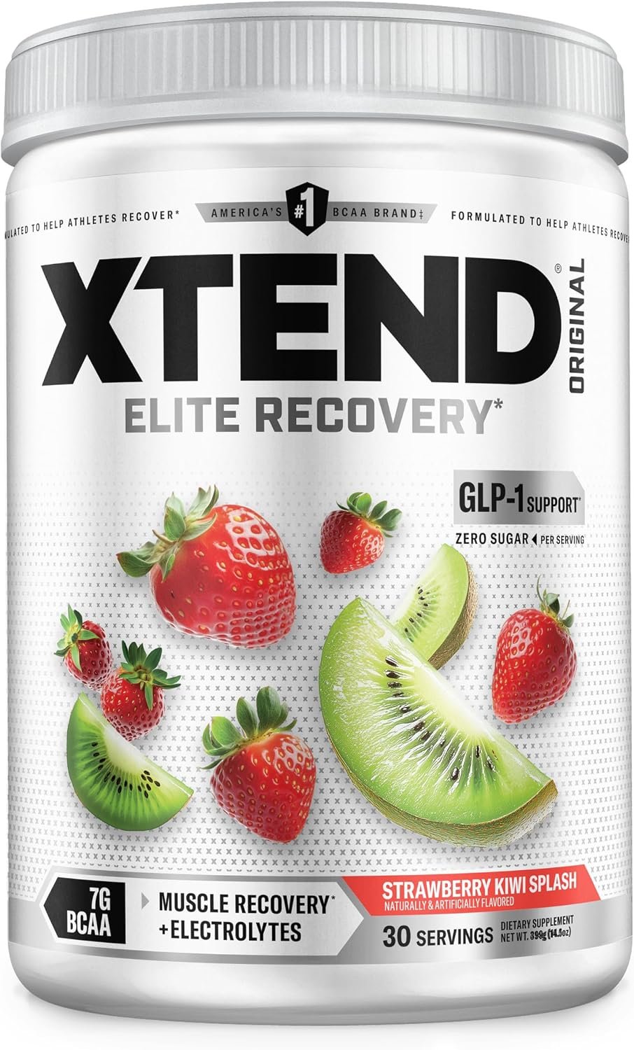Xtend Original BCAA Powder with Zero Sugar, Strawberry Kiwi Splash, 30 Serv