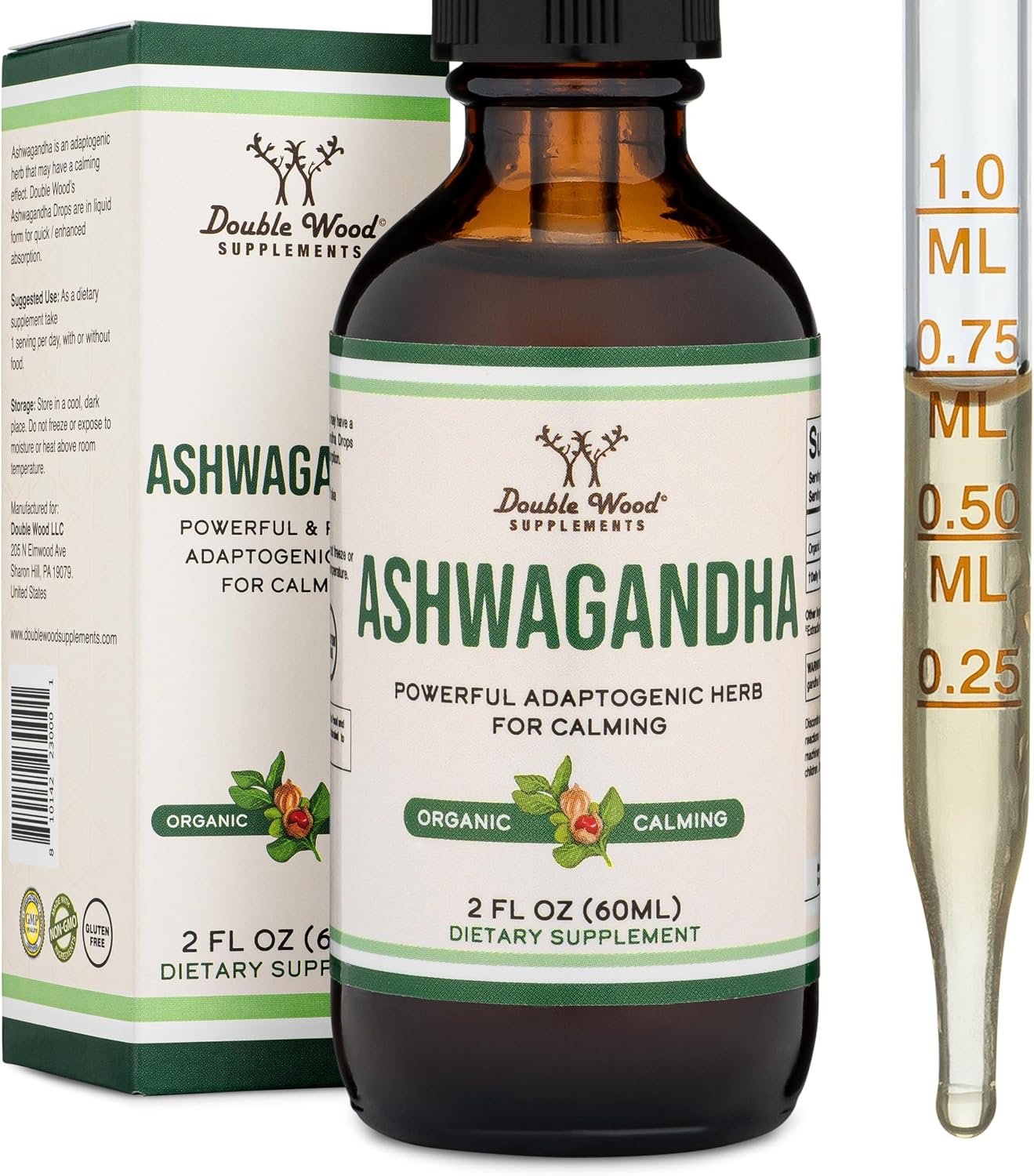 Ashwagandha Liquid Drops 1,200mg, Root Extract, 60 Servings