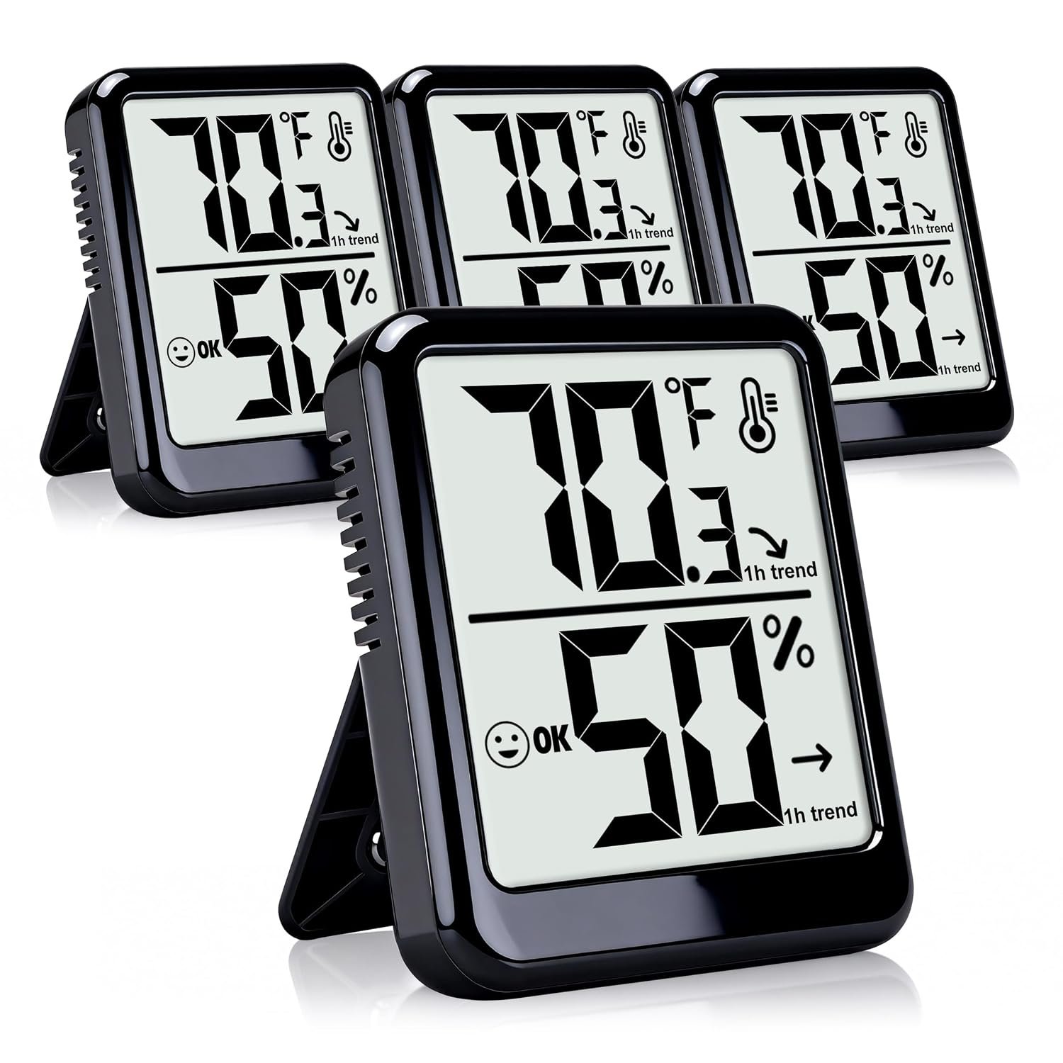 4 Pack Room Thermometer Indoor Hygrometer Humidity Gauge Meter