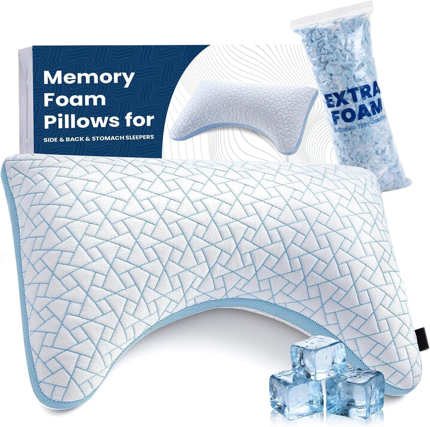 A-Pce Side Sleeper Pillow, Cooling Pillow for Neck Support, Set of 1