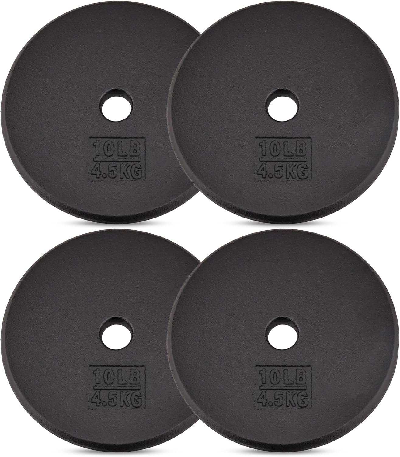Yes4All 1-inch Cast Iron Weight Plates for Dumbbells – Standard Weight Plates (Combo 10lb x 4pcs)