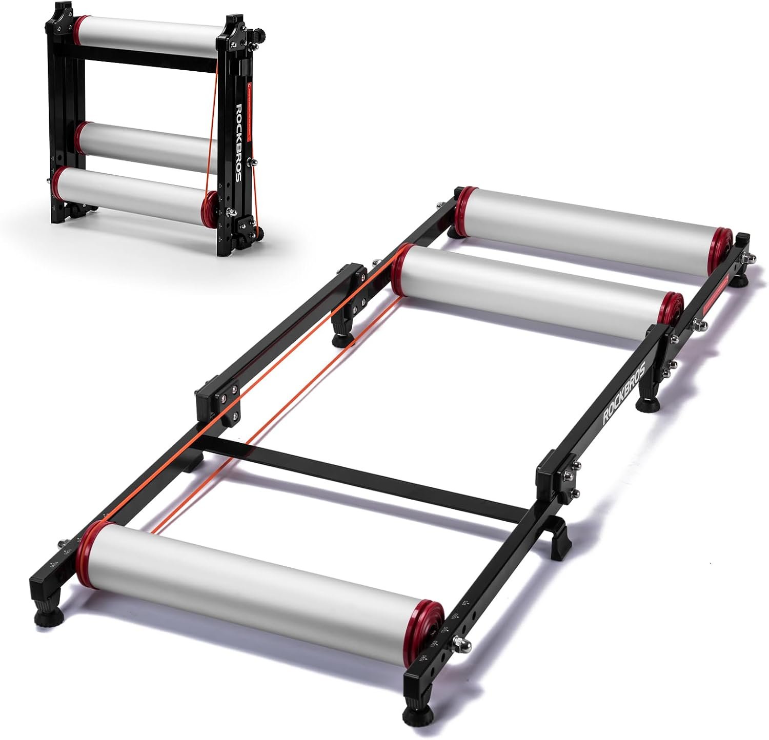 ROCKBROS Bike Rollers Adjustable Bike Trainer Stand Foldable Indoor Cycling Bicycle Roller with Resistance for MTB Road Bike Exercise