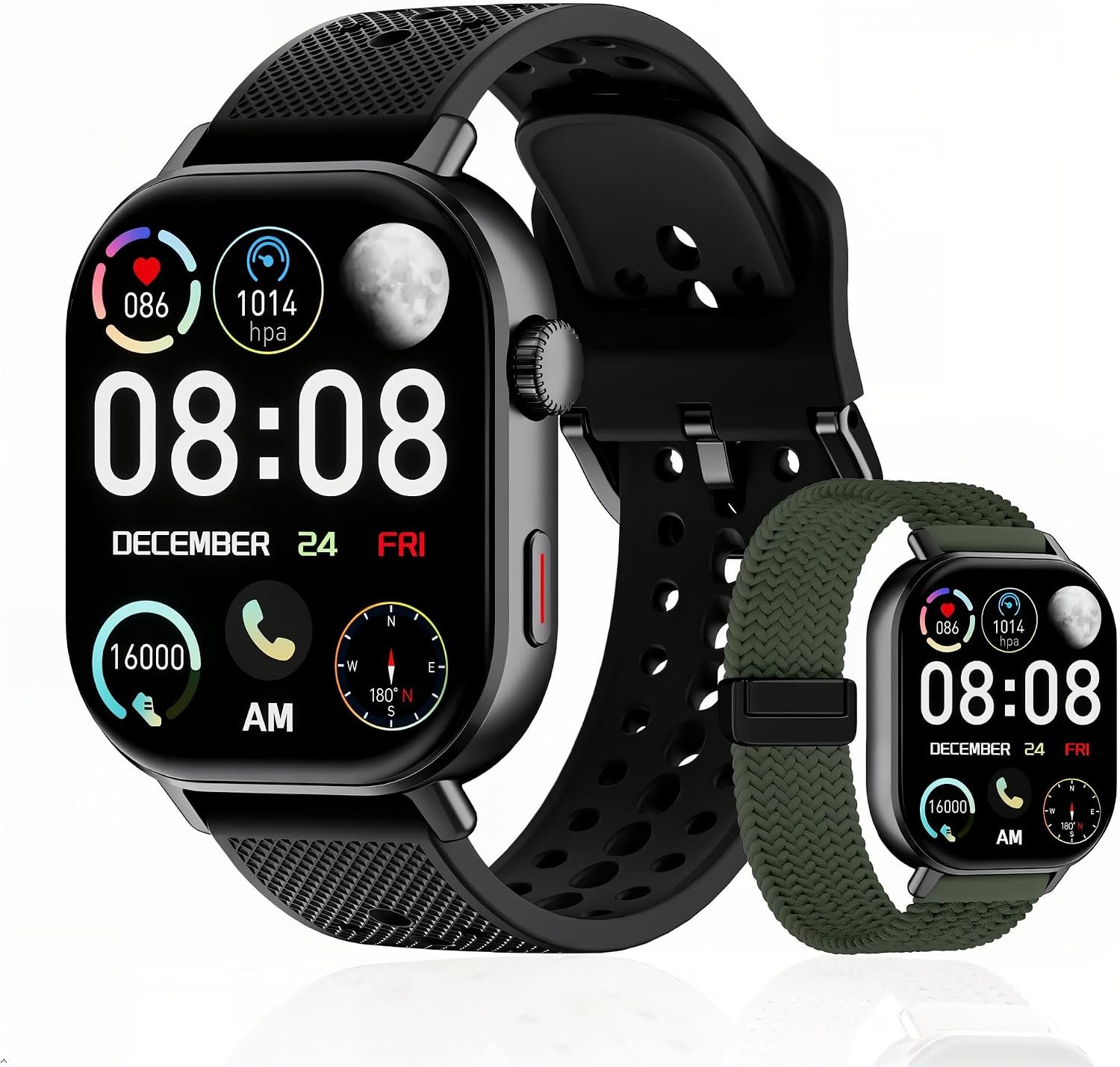 GPS Running Watch for Men & Women, Distance Tracking with Average Pace, 5ATM Waterproof Watch with Stopwatch, Mileage, Speed, Music Control and Long Battery Life (Black)