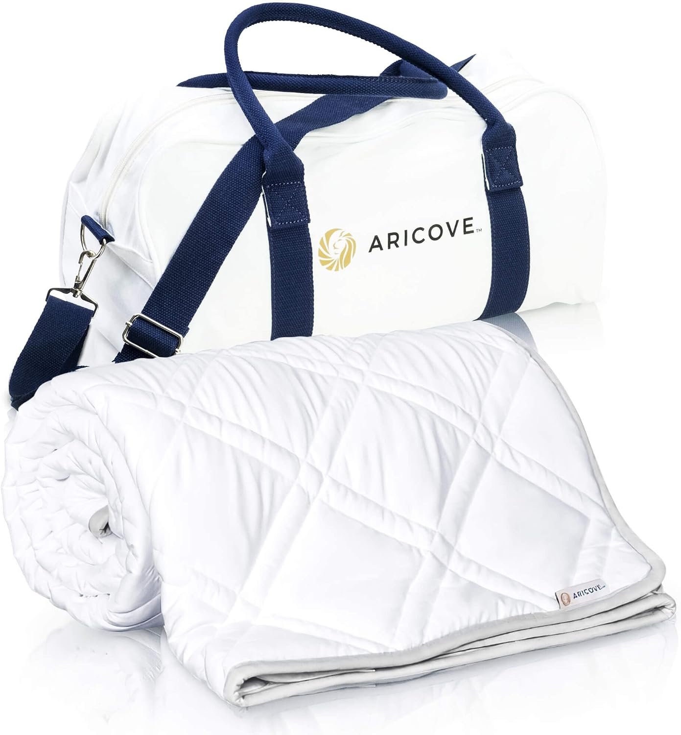 Aricove Cooling Weighted Blanket, 10 lbs, Twin Size for Adults, Luxury Heavy Blanket, Silky Soft Bamboo Viscose, 48×72 inches, Machine Washable, White