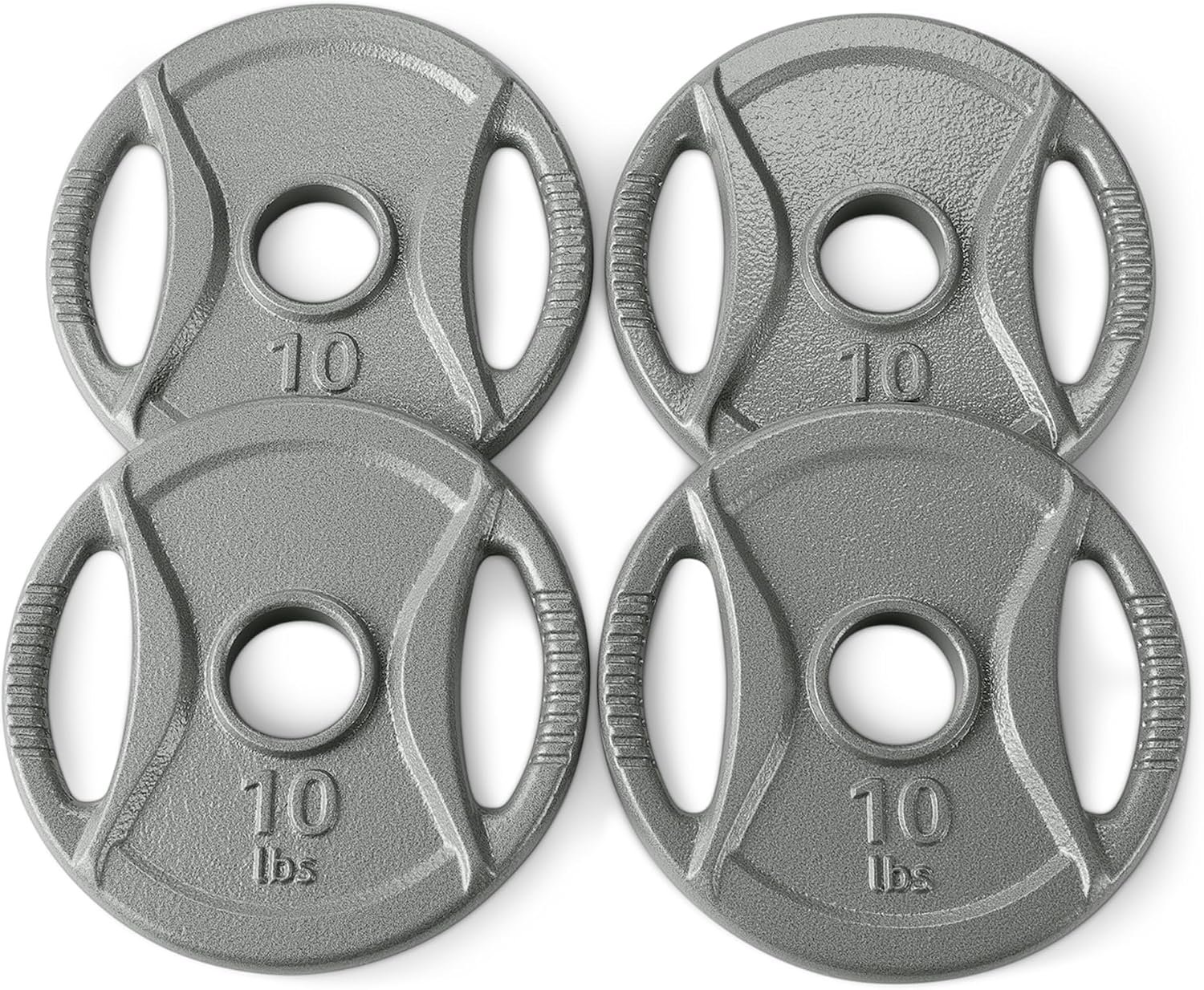 Amazon Basics 2-Inch Olympic Grip Weight Plates, Cast Iron, for Powerlifting, CrossFit & Strength Training