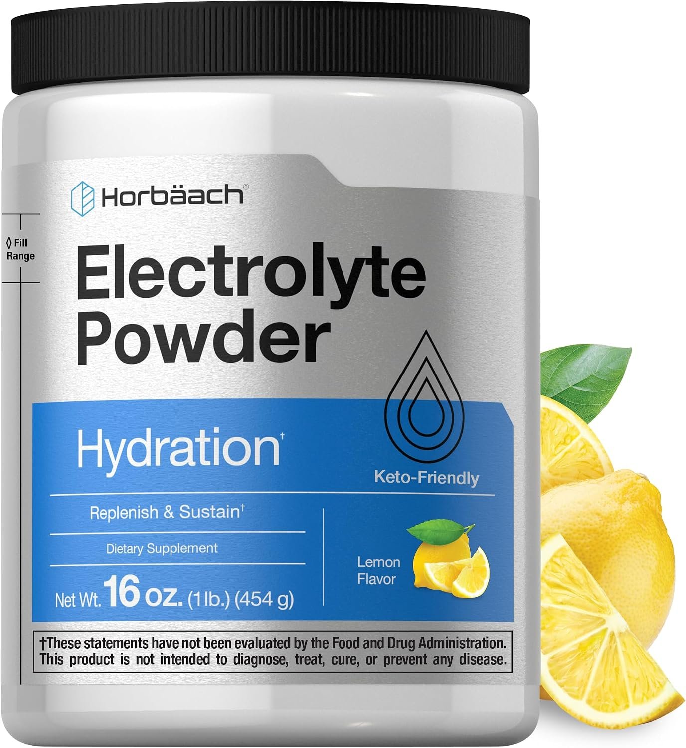Horbäach Electrolytes Powder | 16 oz | 130 Servings | Hydration Support