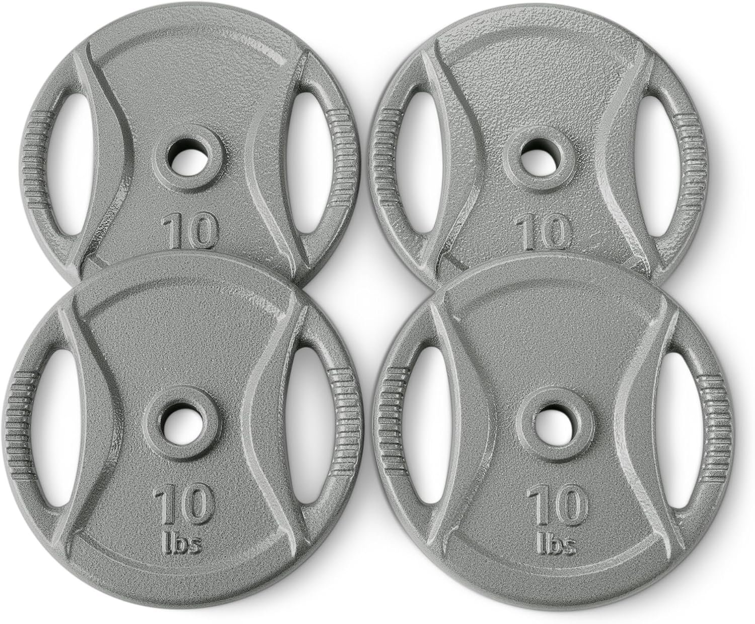 Amazon Basics 1-Inch Grip Weight Plates, Cast Iron, Strength Training, Home Gym